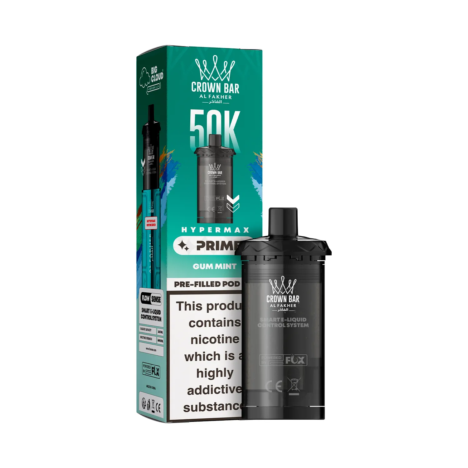 AL-FAKHER-HYPERMAX-PRIME-50K-PREFILLED-POD-GUM-MINT.webp Prime Pod Refill - Gum Mint (Box) - Image 1