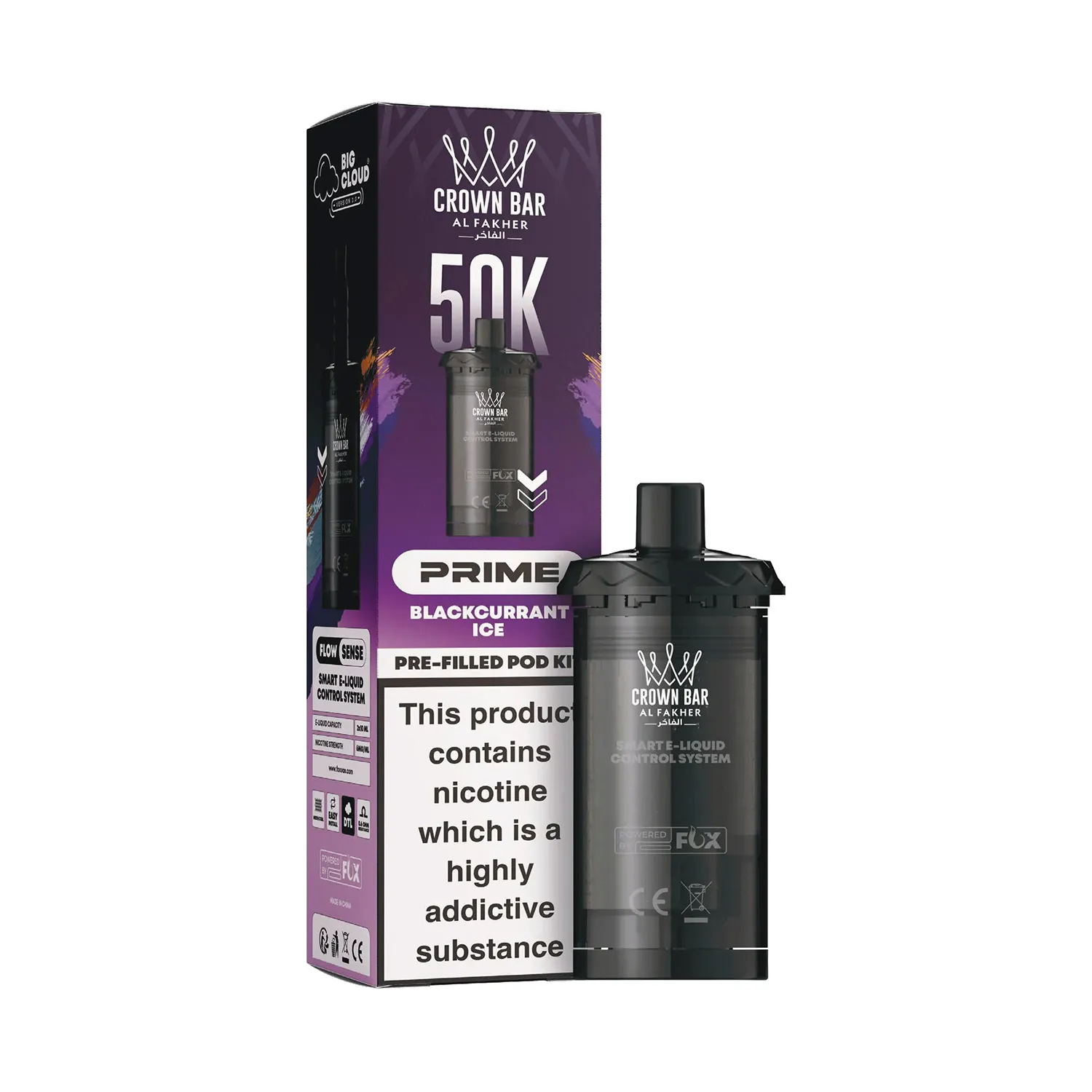 AL FAKHER CROWN BAR PRIME 50K PRE-FILLED POD KIT - BLACKCURRANT ICE Prime Pod Refill - Blackcurrant Ice (Box) - Image 1