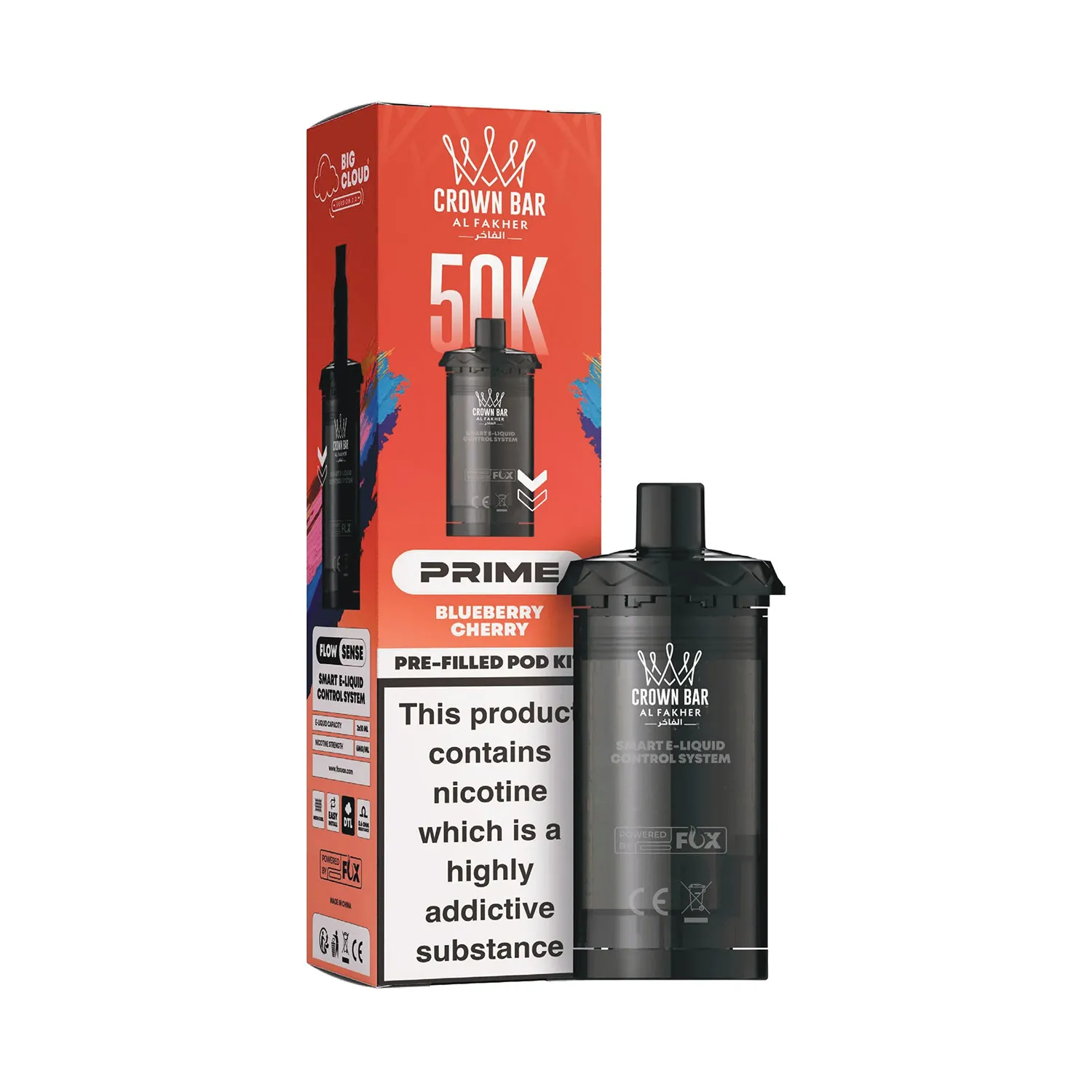 AL FAKHER CROWN BAR PRIME 50K PRE-FILLED POD KIT - BLUEBERRY CHERRY Prime Pod Refill - Blueberry Cherry (Box) - Image 1