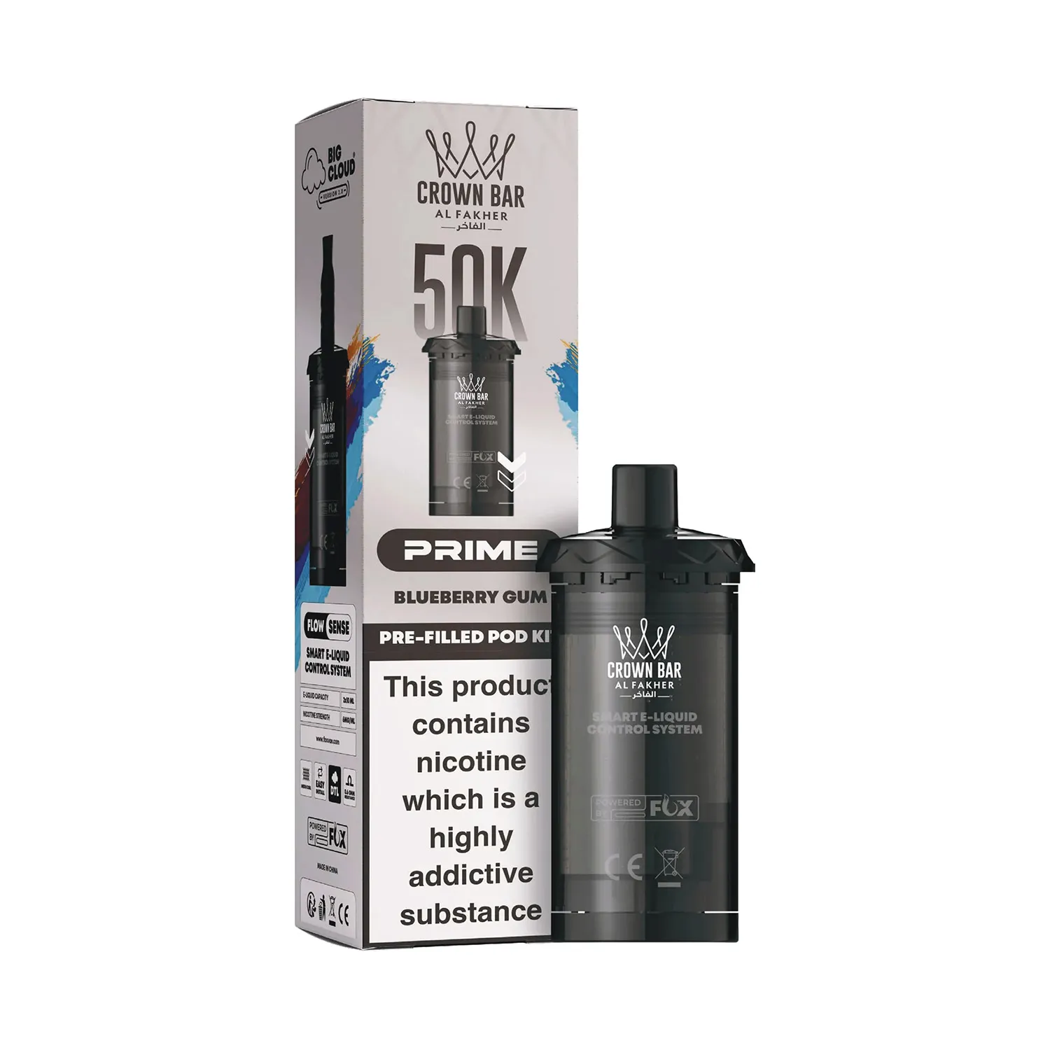 AL FAKHER CROWN BAR PRIME 50K PRE-FILLED POD KIT - BLUEBERRY GUM Prime Pod Refill - Blueberry Gum (Box) - Image 1