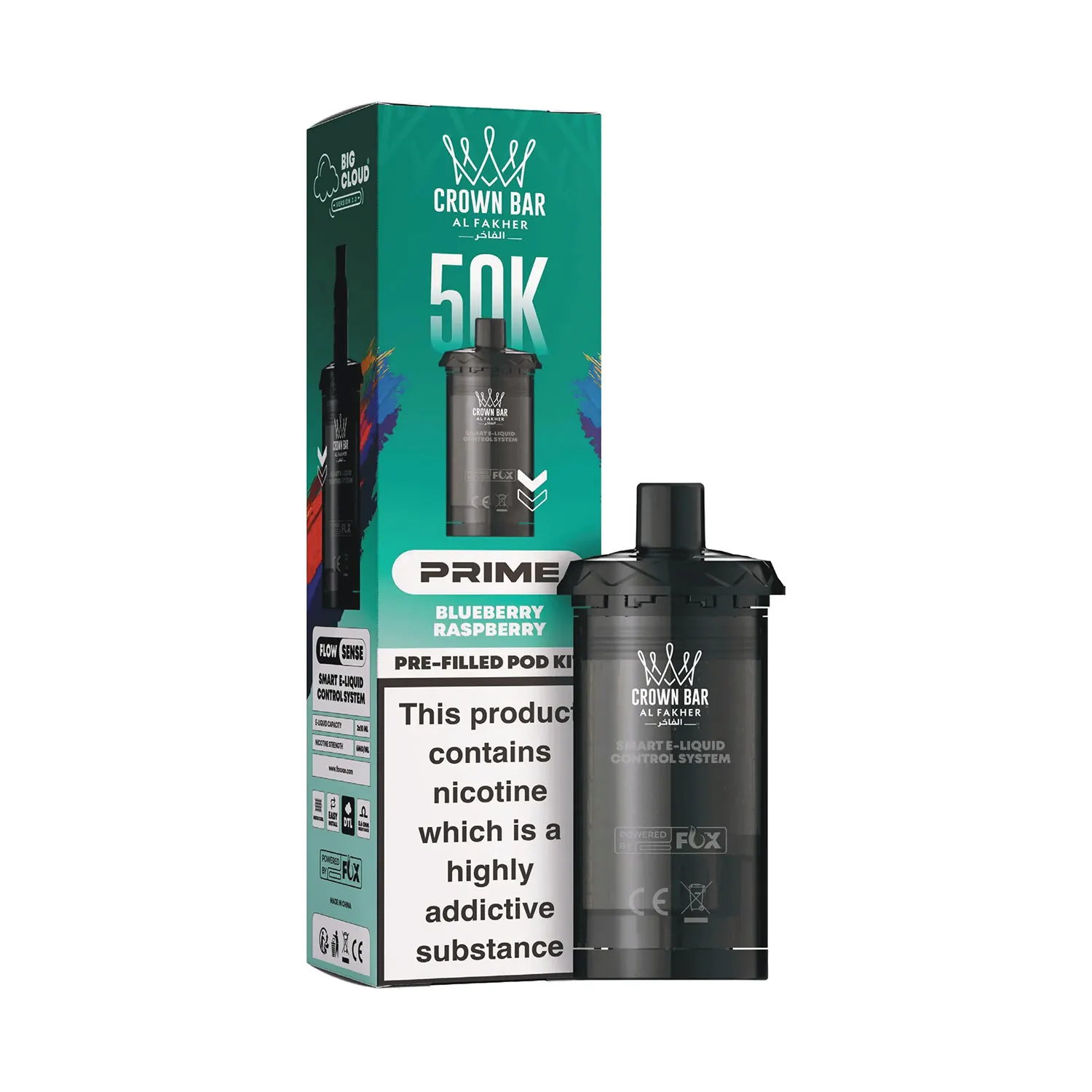 AL FAKHER CROWN BAR PRIME 50K PRE-FILLED POD KIT - BLUEBERRY RASPBERRY Prime Pod Refill - Blueberry Raspberry (Box) - Image 1