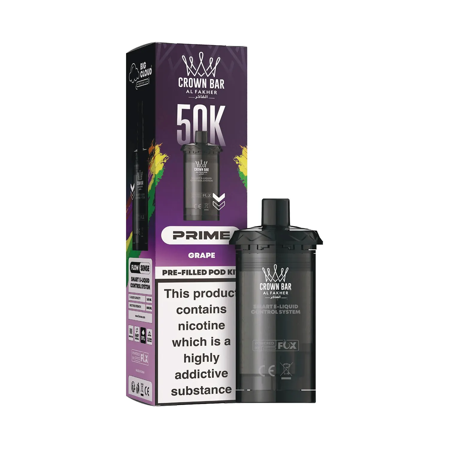AL FAKHER CROWN BAR PRIME 50K PRE-FILLED POD KIT - GRAPE Prime Pod Refill - Grape (Box) - Image 1
