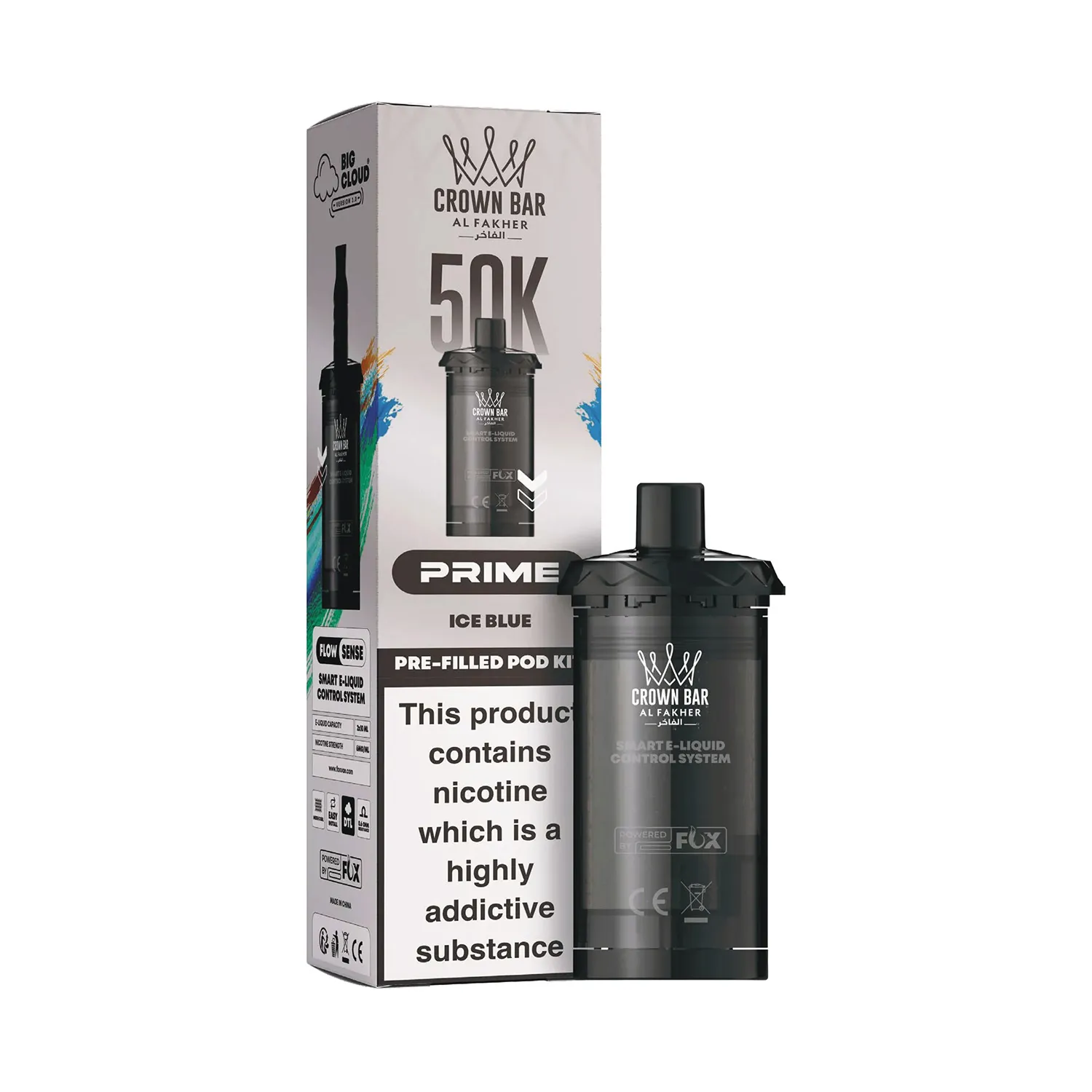 AL FAKHER CROWN BAR PRIME 50K PRE-FILLED POD KIT - ICE BLUE Prime Pod Refill - Ice Blue (Box) - Image 1