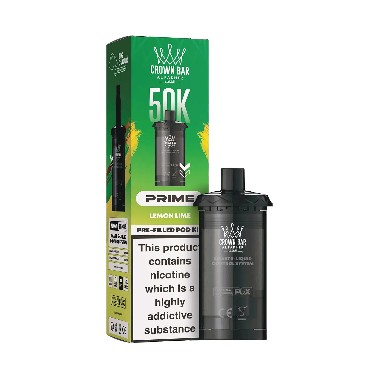 AL FAKHER CROWN BAR PRIME 50K PRE-FILLED POD KIT - LEMON LIME Prime Pod Refill - Lemon Lime (Carton) - Image 1