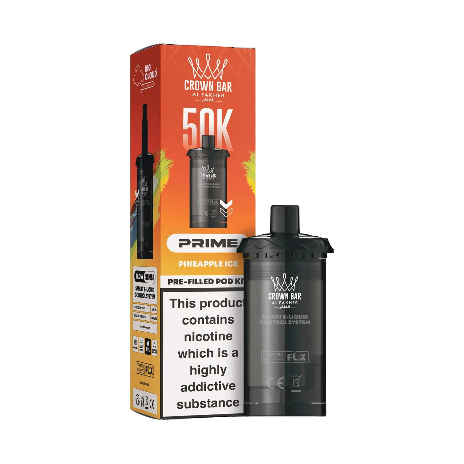 AL FAKHER CROWN BAR PRIME 50K PRE-FILLED POD KIT - PINEAPPLE ICE Prime Pod Refill - Pineapple Ice (Box) - Image 1