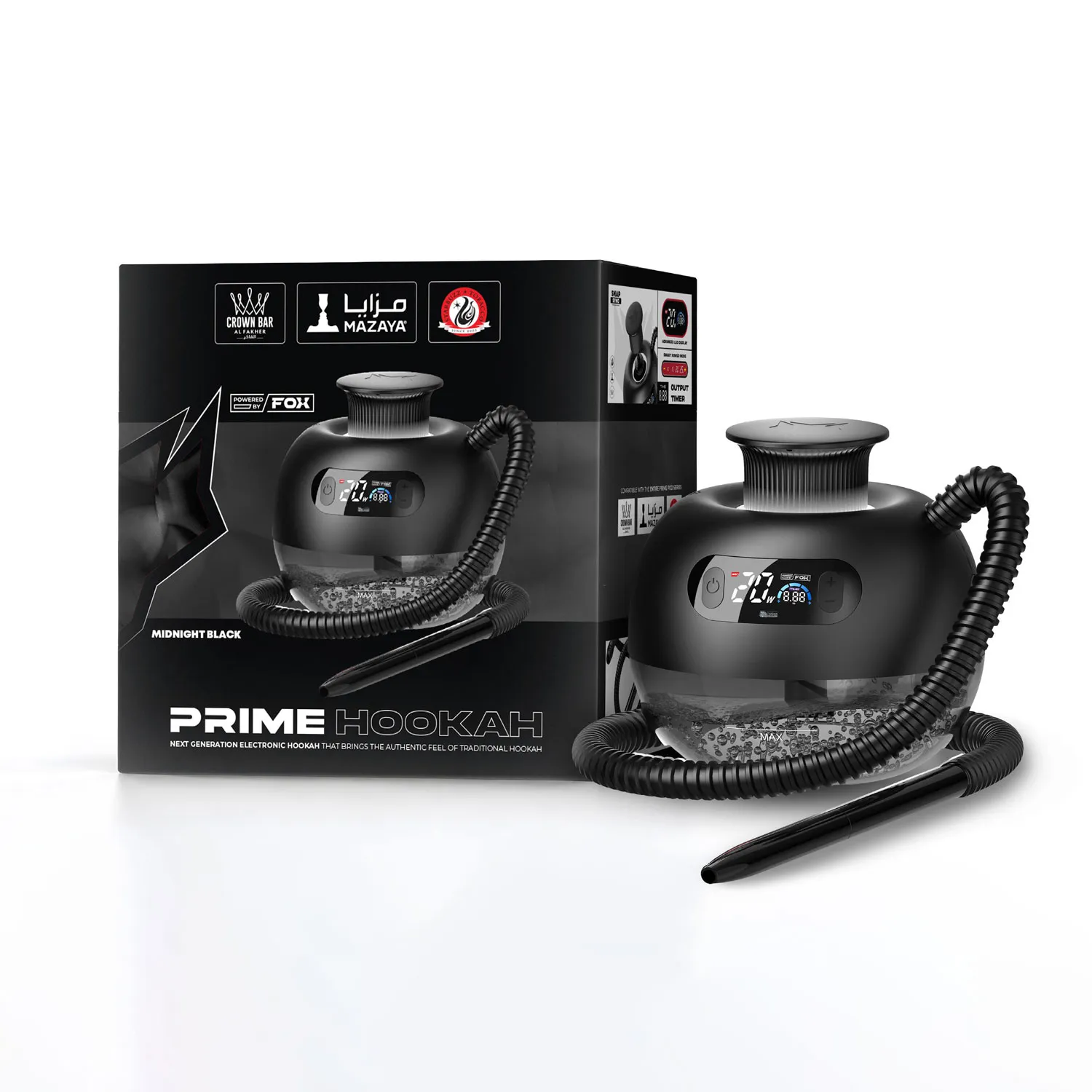 Prime-Hookah-Midnight-Black Prime Hookah - Midnight Black (Case) - Image 1