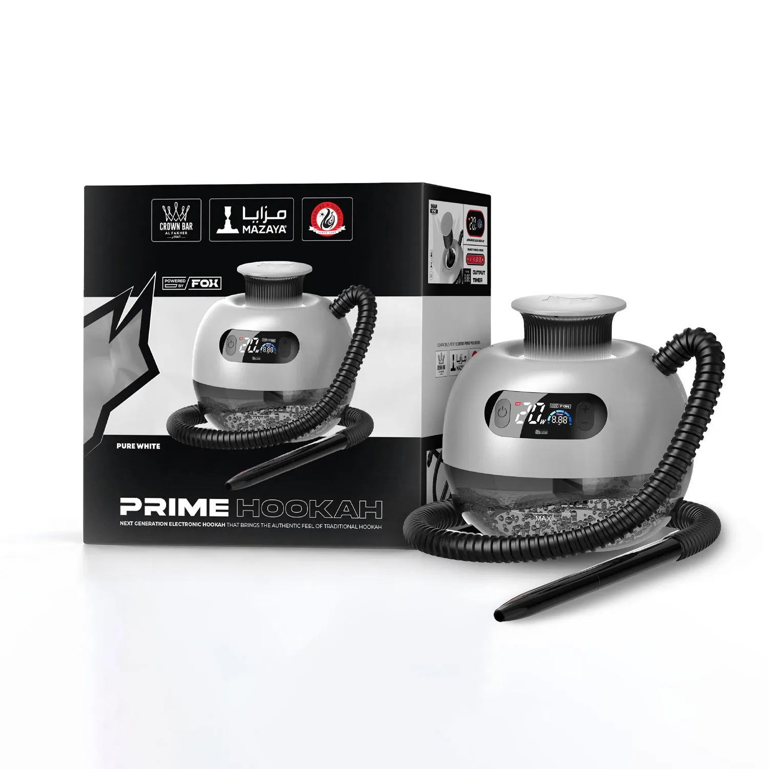 Prime-Hookah-Pure-White Prime Hookah - Pure White (Case) - Image 1