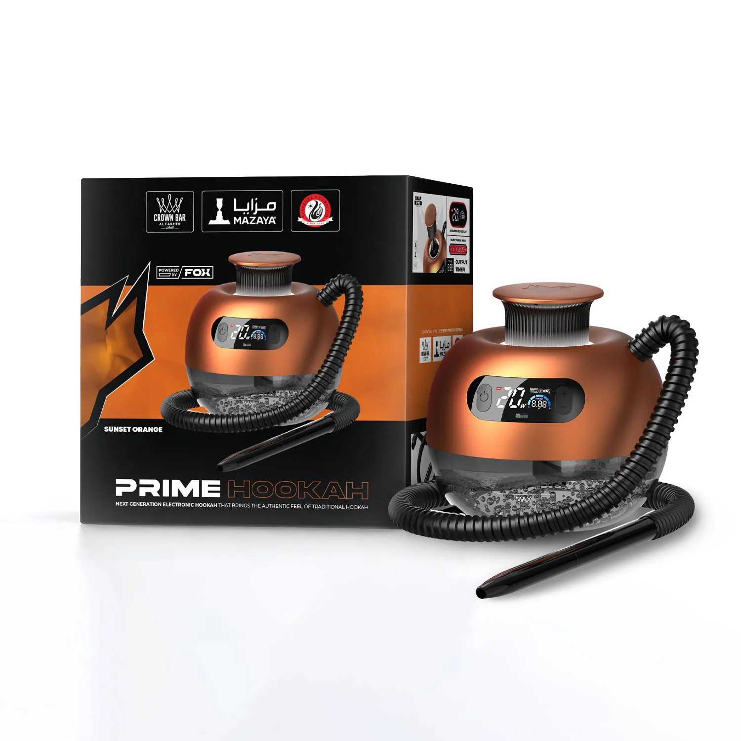 Prime-Hookah-Sunset-Orange Prime Hookah - Sunset Orange (Case) - Image 1